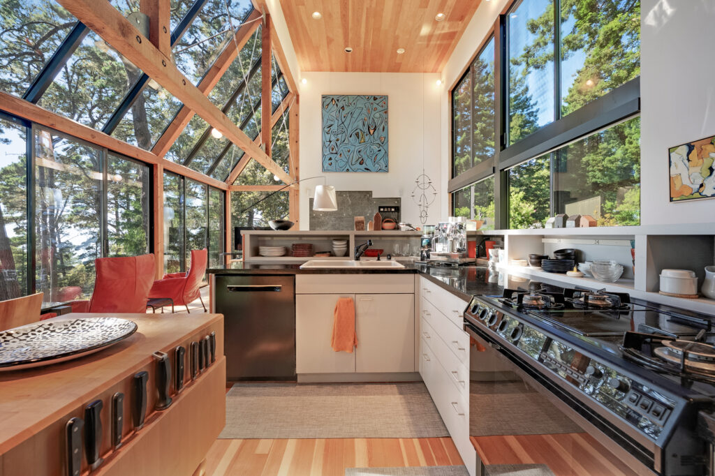 Kitchen area in the great room. (Jim Nevill Productions)