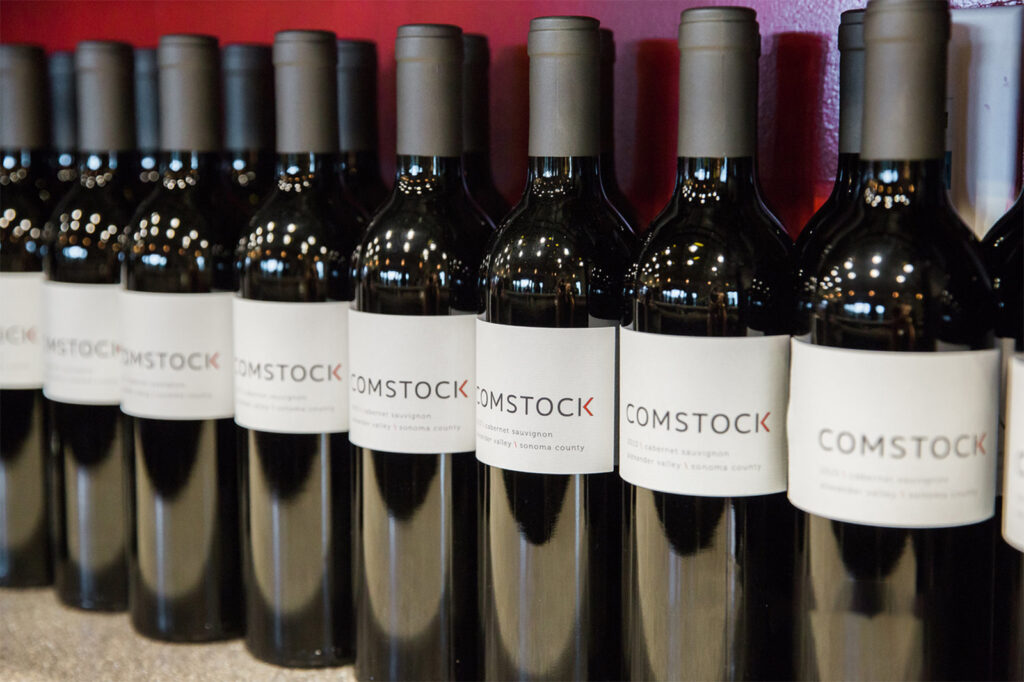 Bottles of Comstock wine in Healdsburg. (Courtesy Ana Silva Photography)