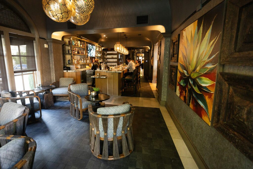 The front bar at Arandas on the ground floor of the Hotel Les Mars Friday, June 28, 2024, in Healdsburg. (Photo by John Burgess/The Press Democrat)