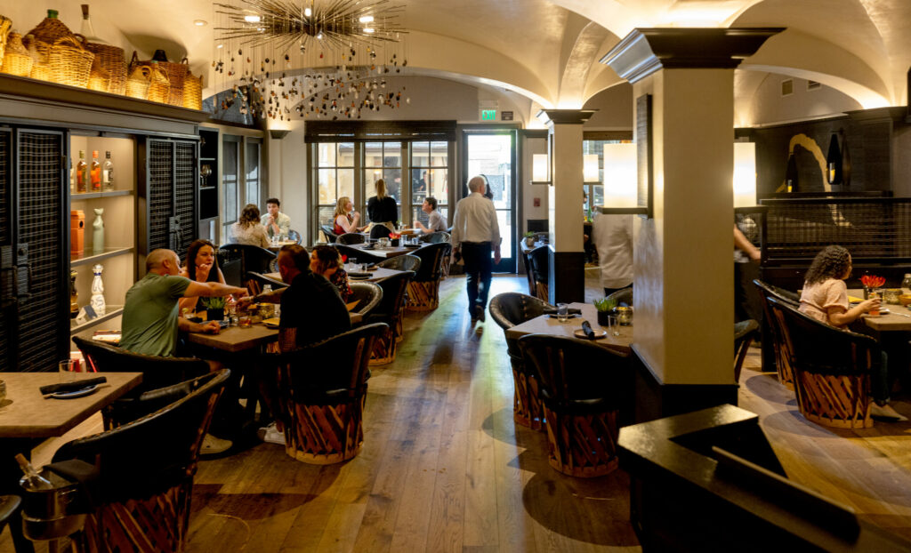 The main dining room at Arandas on the ground floor of the Hotel Les Mars Friday, June 28, 2024 in Healdsburg. (Photo by John Burgess/The Press Democrat)