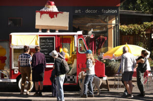 Anamaria Morales, the College Confectionista, opens her pop-up mobile cheesecake truck in downtown Guerneville, Tuesday, July 30, 2024. (Kent Porter / The Press Democrat) 2024