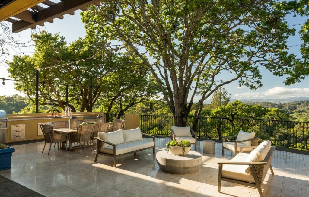 Outdoor kitchen and seating area. (Adam Potts)