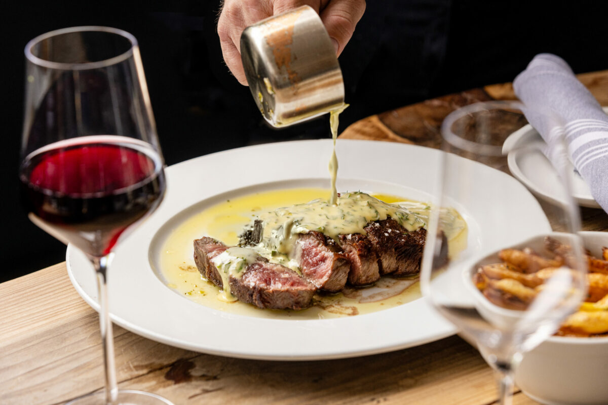 Wagyu Steak Frites Beurre Maitre D’Hotel with Garlic-Parsley Butter from Brigitte Bistro Sunday, July 6, 2025 in Petaluma. (John Burgess / The Press Democrat)