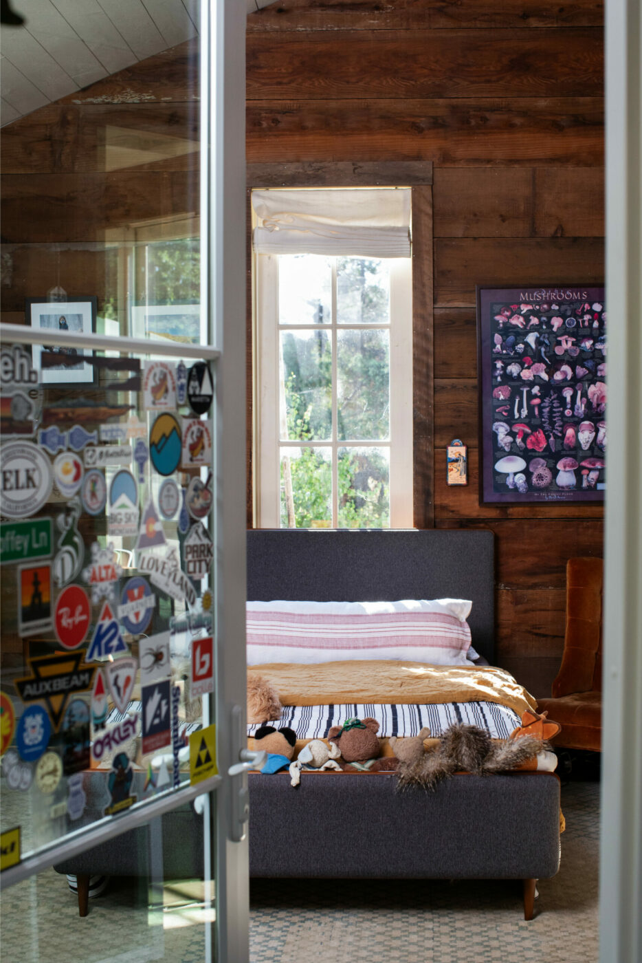 Booker's bedroom on the first level is one of the few spots in the house with a door that closes. Much of the rest of the space flows openly. (Eileen Roche/Sonoma Magazine)