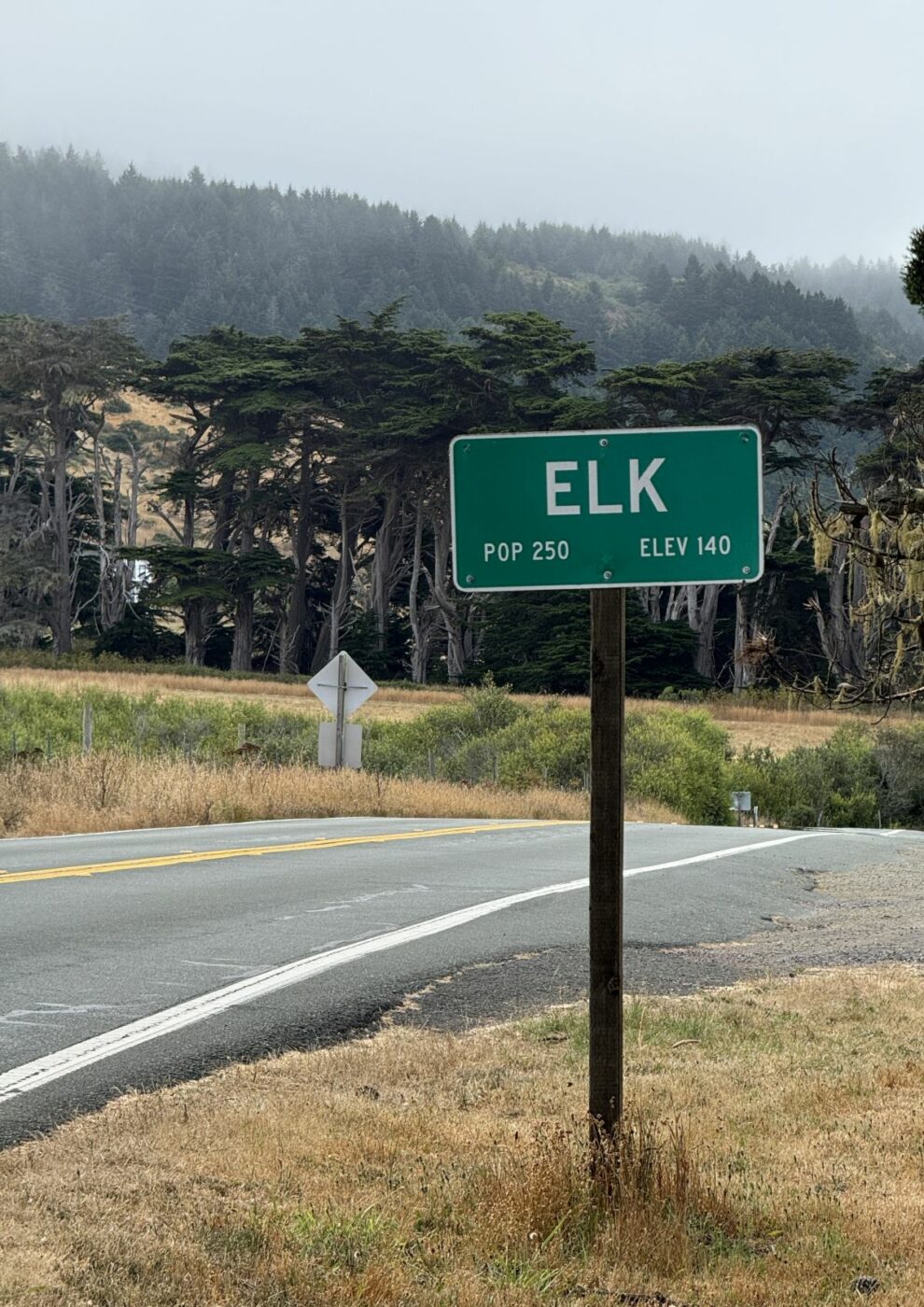 Elk street sign, Mendocino County