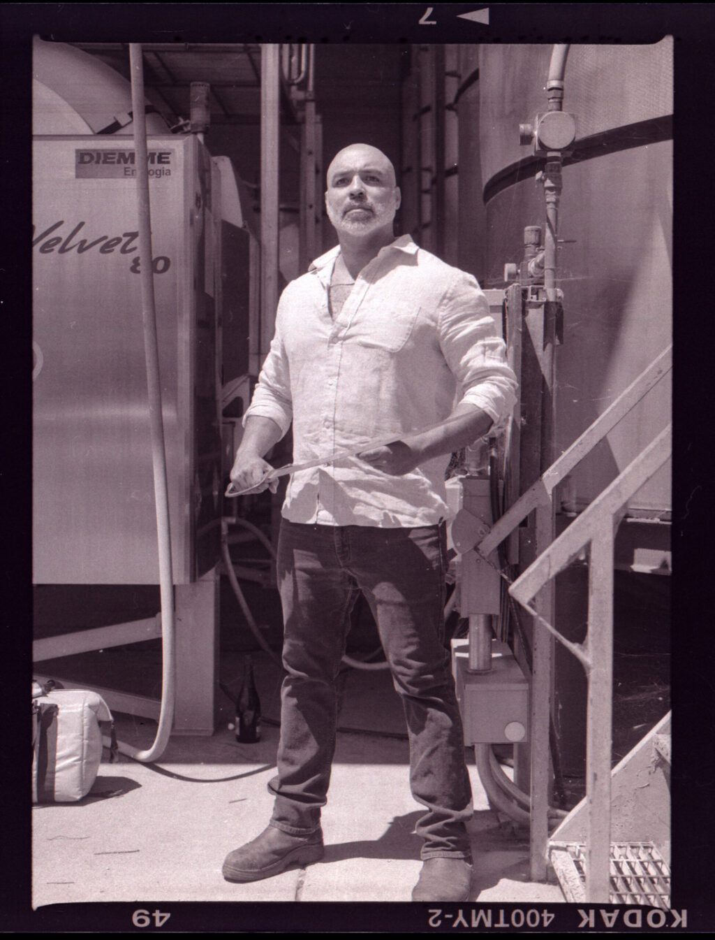 Chris Christensen of Bodkin Wines. Photo developed in the 2022 Bodkin Light Skinned Zinfandel. (James Joiner/Sonoma Magazine)