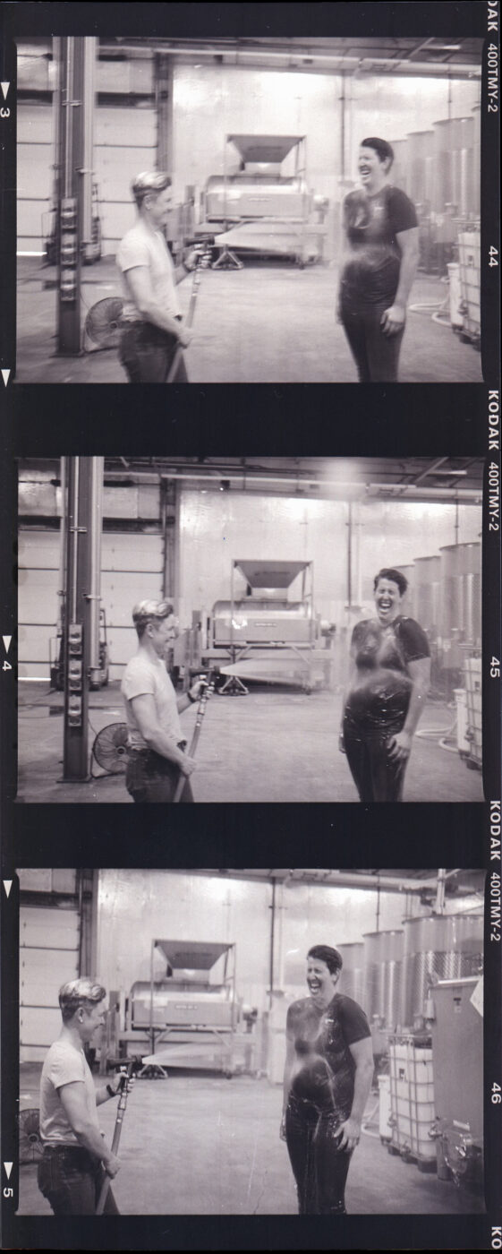 Katie Rouse and Corinne Rich of Birdhorse Wines. Photo developed in the 2021 Birdhorse Barbera. (James Joiner/Sonoma Magazine)