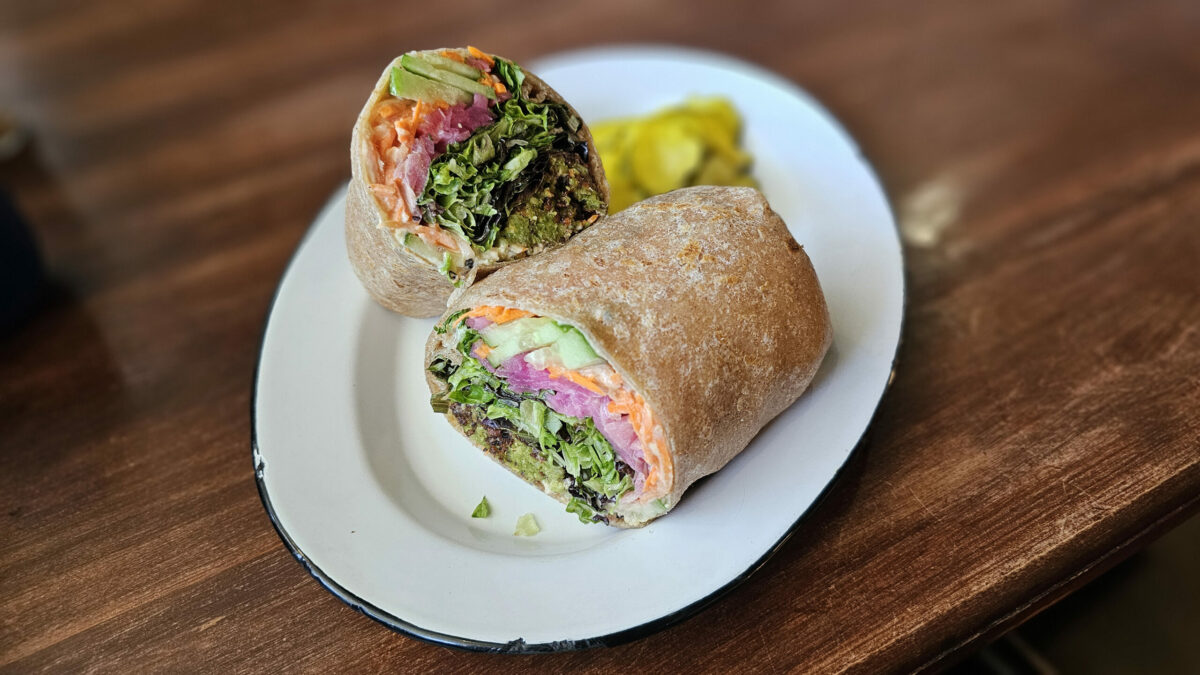 Falafel wrap at Zoftig restaurant in Santa Rosa. (Heather Irwin/The Press Democrat)
