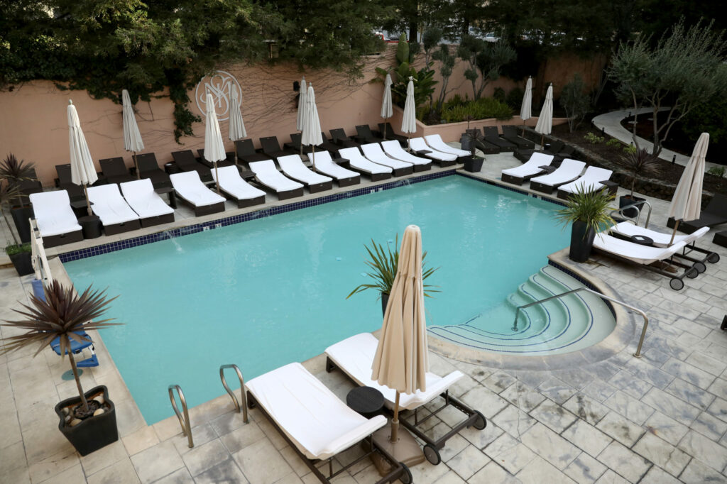 The main pool at the Willow Stream Spa at the Fairmont Sonoma Mission Inn in Sonoma on Tuesday, December 31, 2019. (BETH SCHLANKER/ The Press Democrat)