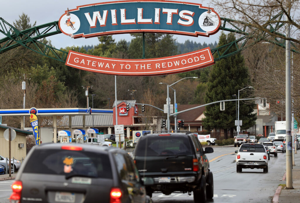 The Gateway to Willits on Highway 20 and business Highway 101, Friday, Jan. 11, 2019. (Kent Porter / The Press Democrat) 2019
