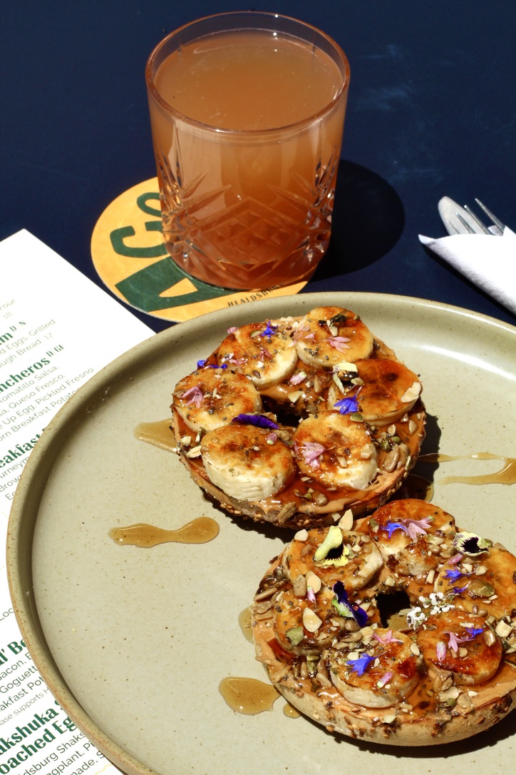 Peanut butter banana bagel from Acorn Cafe in Healdsburg. (Courtesy of Acorn Cafe)