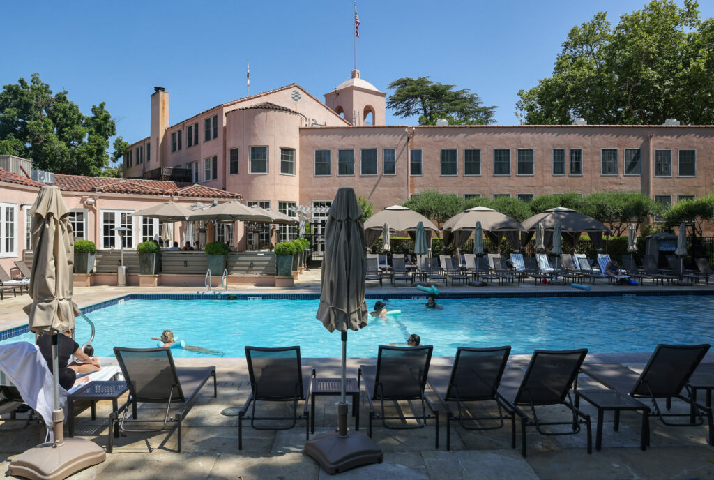 The main resort pool at the Fairmont Sonoma Mission Inn & Spa in Sonoma on Monday, June 26, 2023. (Christopher Chung/The Press Democrat)