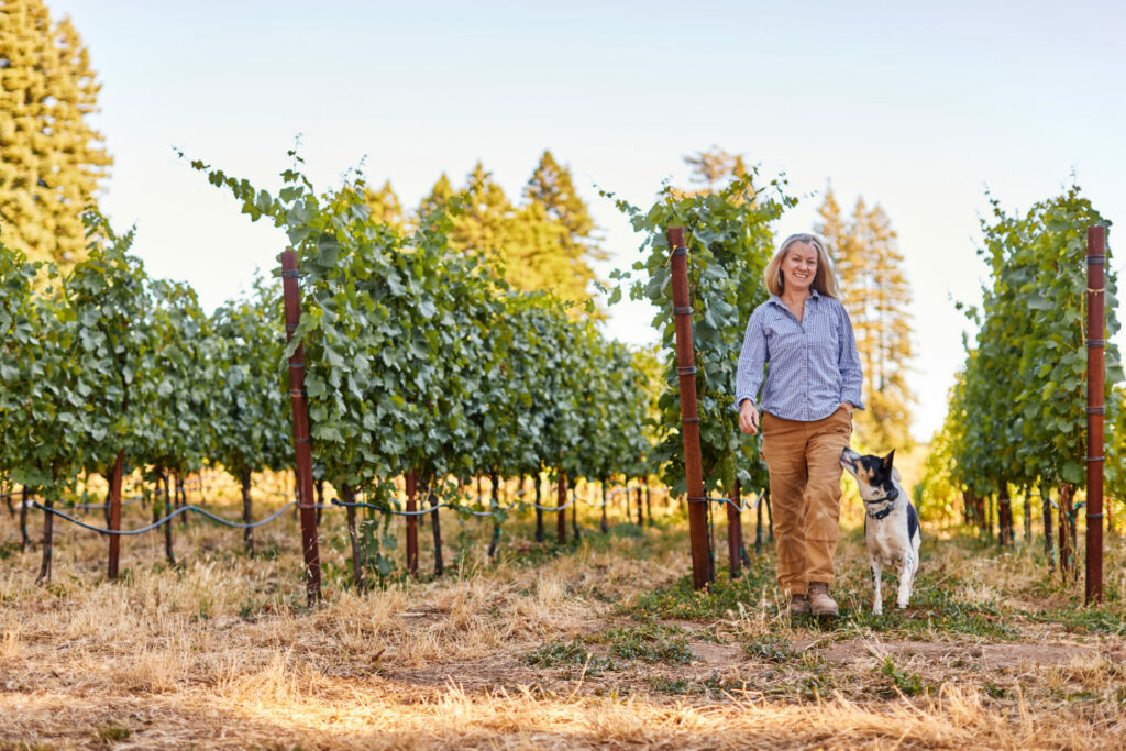 Winemaker Jasmine Hirsch at Hirsch Vineyards northeast of Jenner. (Kim Carroll/Sonoma Magazine)