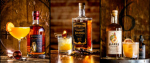 The local distillery fall cocktail lineup includes, from left, Harvest Moon/Elk Fence Distillery Ancho Chili Bourbon Old Fashioned/Barber Lee Spirits and By the Bushel/Alley 6 Craft Distillery Saturday October 12, 2024. (John Burgess / The Press Democrat)