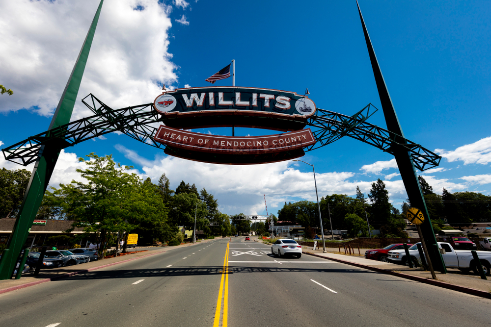 JUNE 1, 2019, WILLITS, CALIFORNIA, USA - Welcome to Willits, California, "Heart of Mendocino County" (Joseph Sohm/Shutterstock)