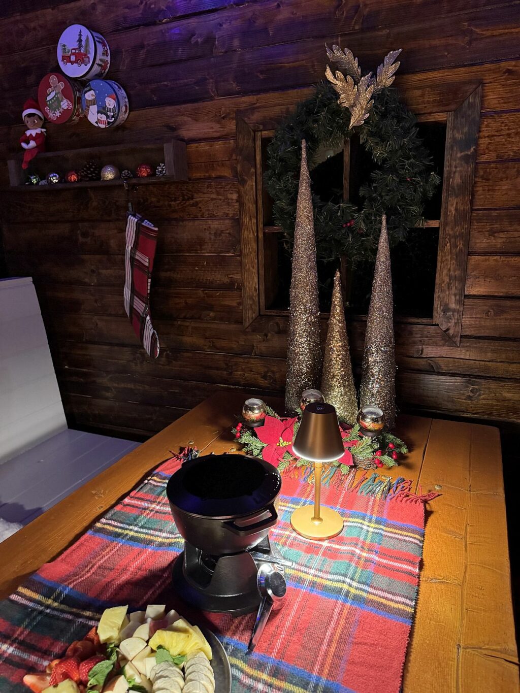 Chocolate fondue in a Swiss Chalets at Fairmont Sonoma