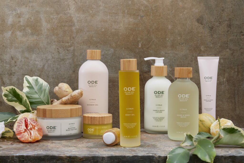 The Ode Citrus Collection of body care products from McEvoy Ranch in Petaluma. (Courtesy of McEvoy Ranch)