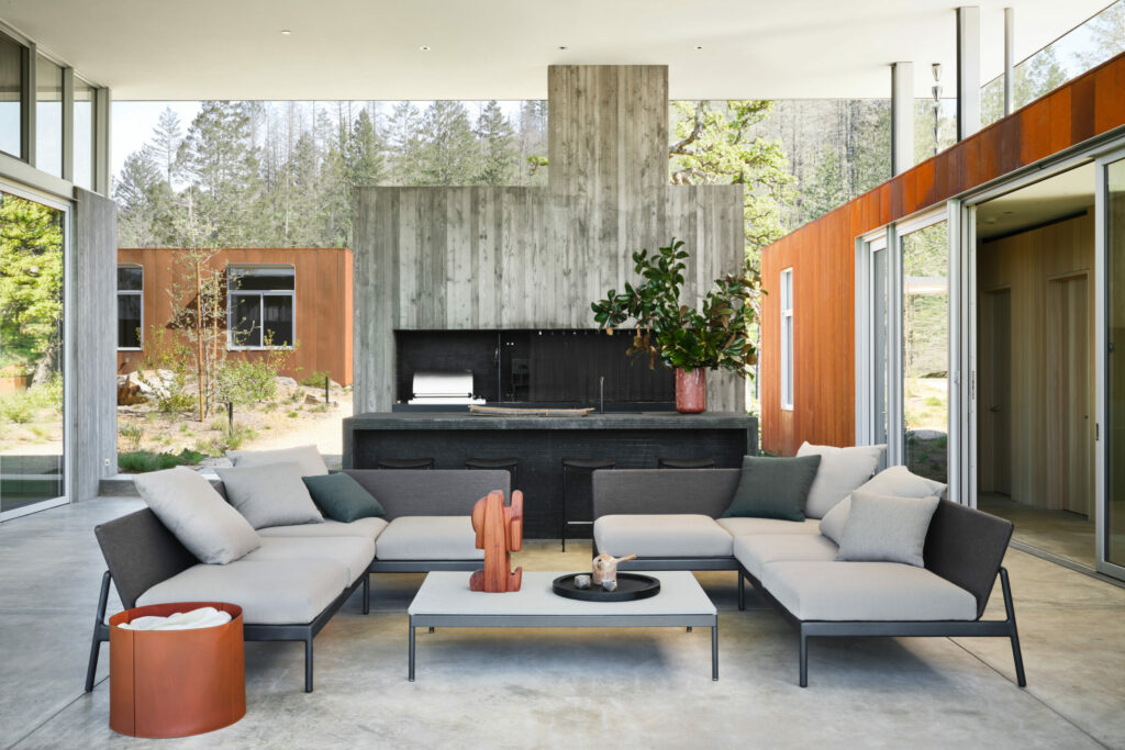 Outdoor open-fire kitchen and lounge. (Adam Rouse)