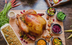 A roasted turkey with Thanksgiving dinner at Dry Creek Kitchen in Healdsburg. (Sonoma County Tourism)