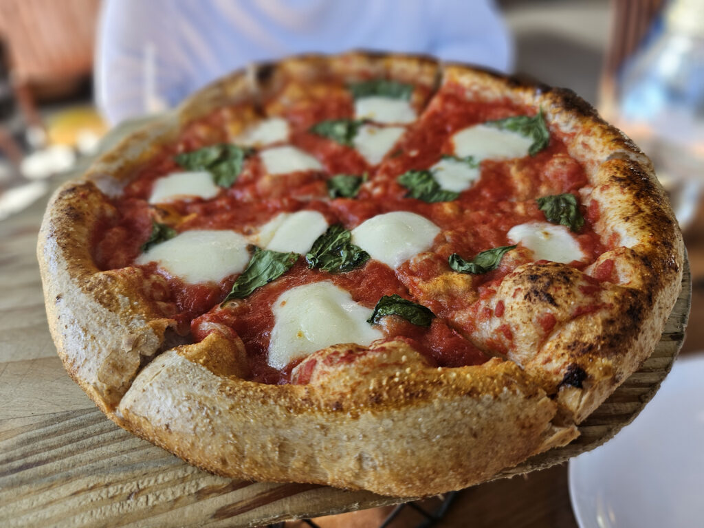 Margherita pizza at Pizzando restaurant in Healdsburg. (Heather Irwin/The Press Democrat)