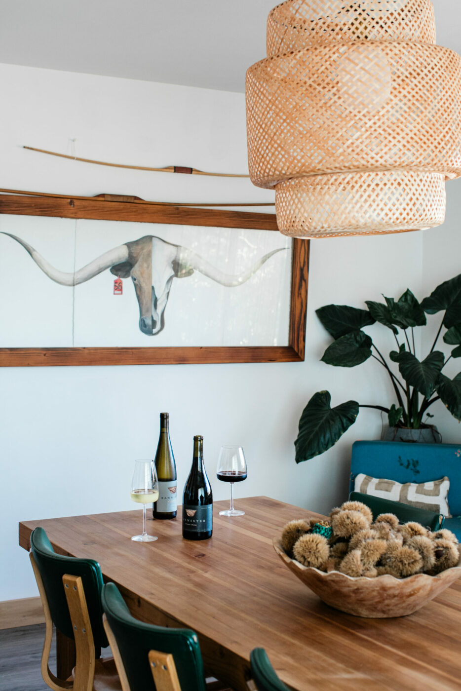 Brook Bannister made the dining table in collaboration with his good friend Jake Hawkes, who lives nearby. (Eileen Roche / Sonoma Magazine)