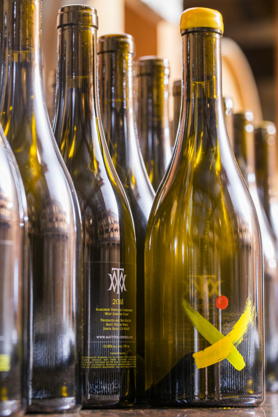 Bottles of Chardonnay from west county-based Matt Taylor Wines. (Todd Pickering Photography / Courtesy Demeine Estates)
