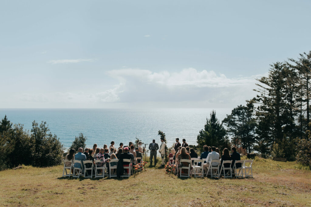 The afternoon wedding ceremony at the coast in Jenner. (Amy DeBonis)