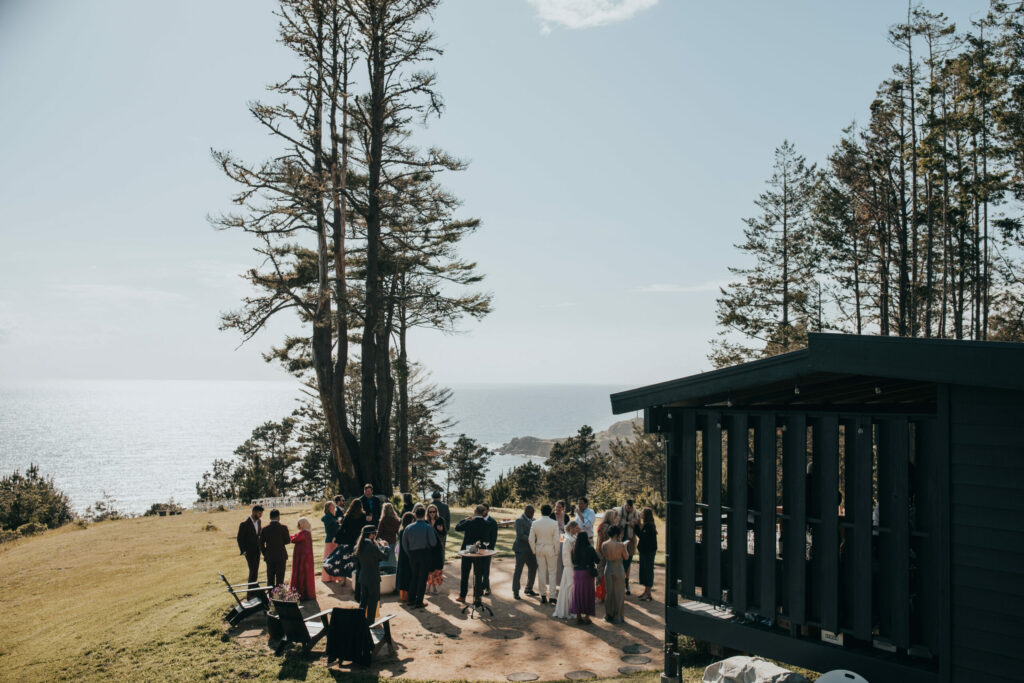 Megan and Ahmed Modan's afternoon wedding ceremony took place at The Driftwood Lodge on the Sonoma Coast in Jenner. (Amy DeBonis)