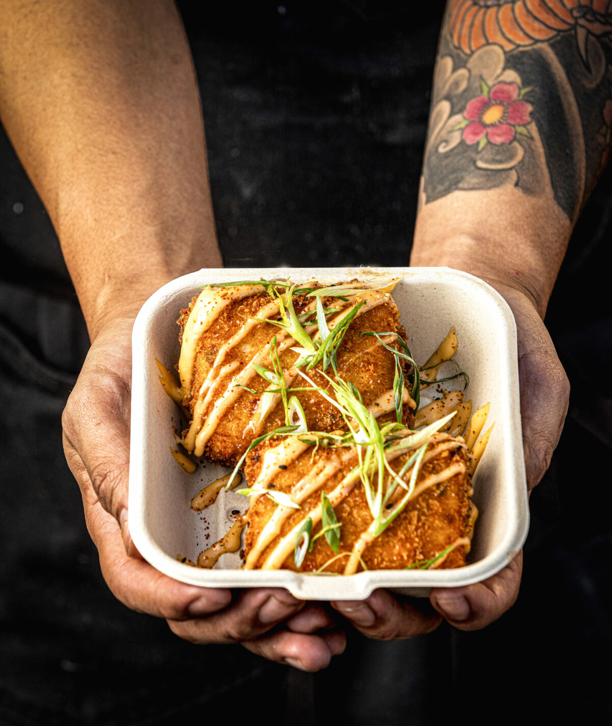 Crab and Cheese Croquettes from Shokakko, an Asian street food truck on their regular Thursday night visit Jan. 23, 2025 at Old Caz Beer in Rohnert Park. (John Burgess / The Press Democrat)