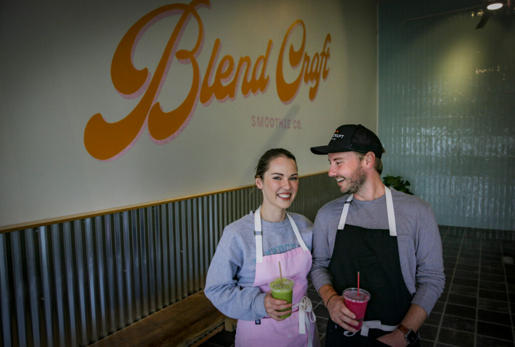 Ashley Baker and David Ertmann are the new owners of BlendCraft in downtown Petaluma, where they serve date shakes which are famous in Palm Springs but rarely found outside of southern California. Photographed on Wednesday, November 13, 2024. (Crissy Pascual/Petaluma Argus-Courier)