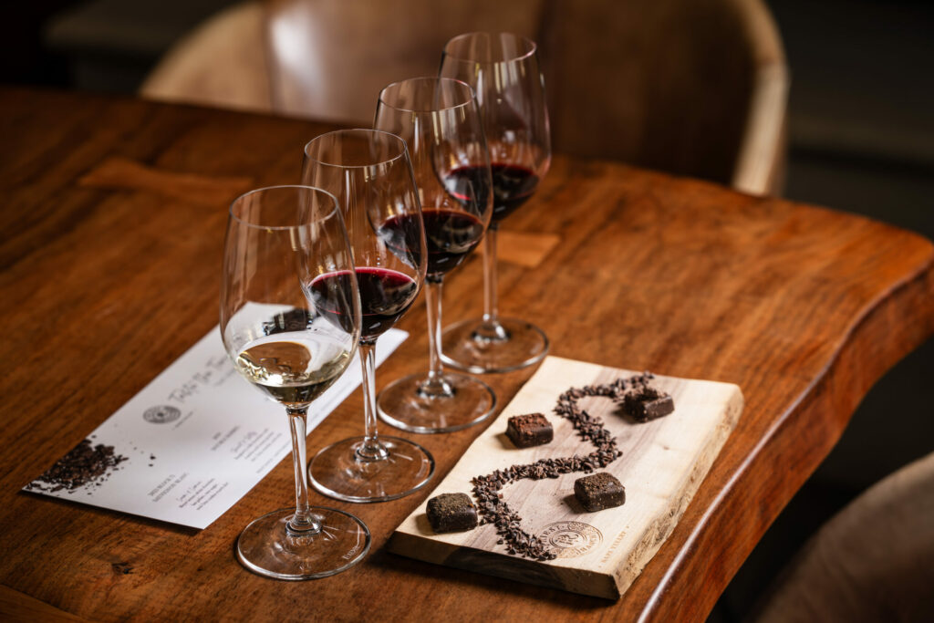 The "Eat Dirt" chocolate "soil" pairing at Priest Ranch in Yountville. (Bob McClenahan)