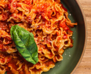 Malfadine Fra'Diavolo, ribbon-shaped pastas with sughetto di pomodoro, calabrian chili and Pecorino Romano from Stella in Kenwood. (Stella)