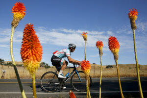 Yuri Hauswald, who has won the overall men's race at the Dirty Kanza 200, rides along Chileno Valley Road in Petaluma, on Tuesday, June 30, 2015. (Beth Schlanker / The Press Democrat)