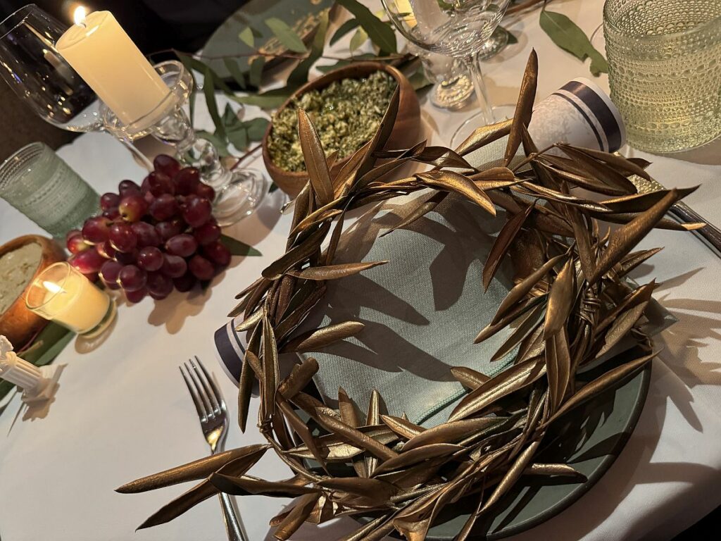 Table setting at the “Banquet of the Gods” TOWN dinner at Montage Healdsburg on Feb. 6, 2025. (Courtesy of Dana Rebmann)