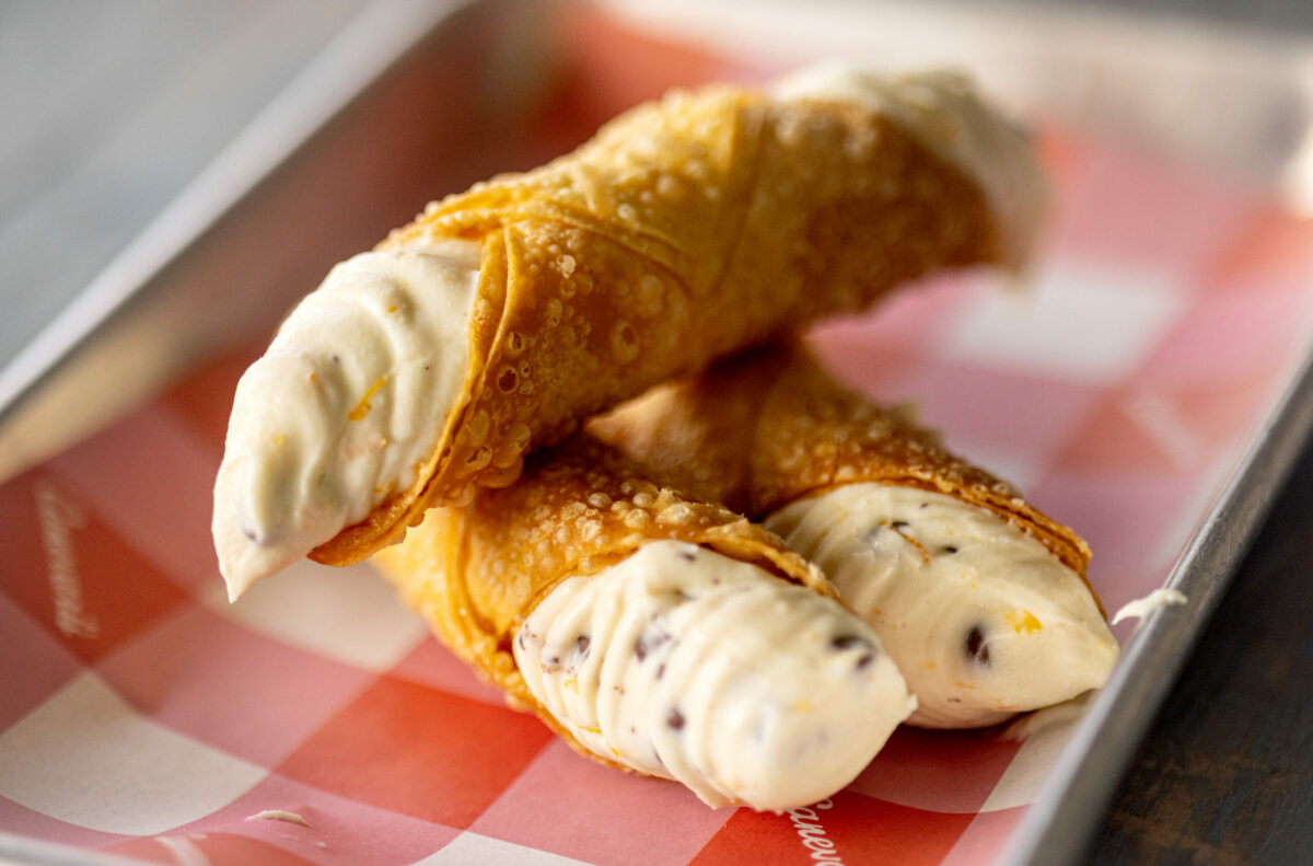 Canevari’s Deli sticks with tradition with their Cannoli dusted with powdered sugar Friday, March 14, 2025, in Santa Rosa. (John Burgess / The Press Democrat)