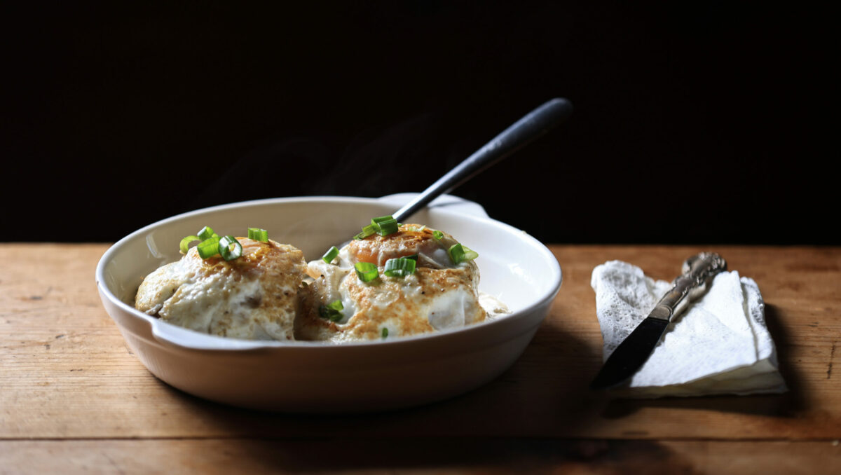 For breakfast, the Biscuits and Gravy with Egg, Saturday, March 21, 2024, at the Casino Bar & Grill in Bodega. (Kent Porter / The Press Democrat) 2024