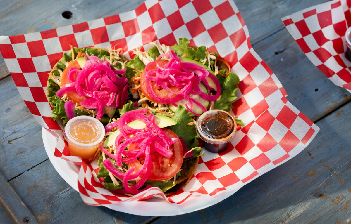 Chicken Panuchos from Yucamami, a food truck in Mitote Park specializing in Yucatecan street food, Wednesday, June 5, 2024, in Santa Rosa. (John Burgess/The Press Democrat)
