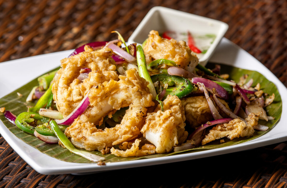 Prating Pusit, deep fried thick calamari from Tambayan Filipino Eatery Thursday, October 12, 2023 in the Larkfield shopping center. (John Burgess/The Press Democrat)
