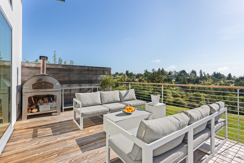 Cooking and seating area on the deck. (Brian McCloud Photography)