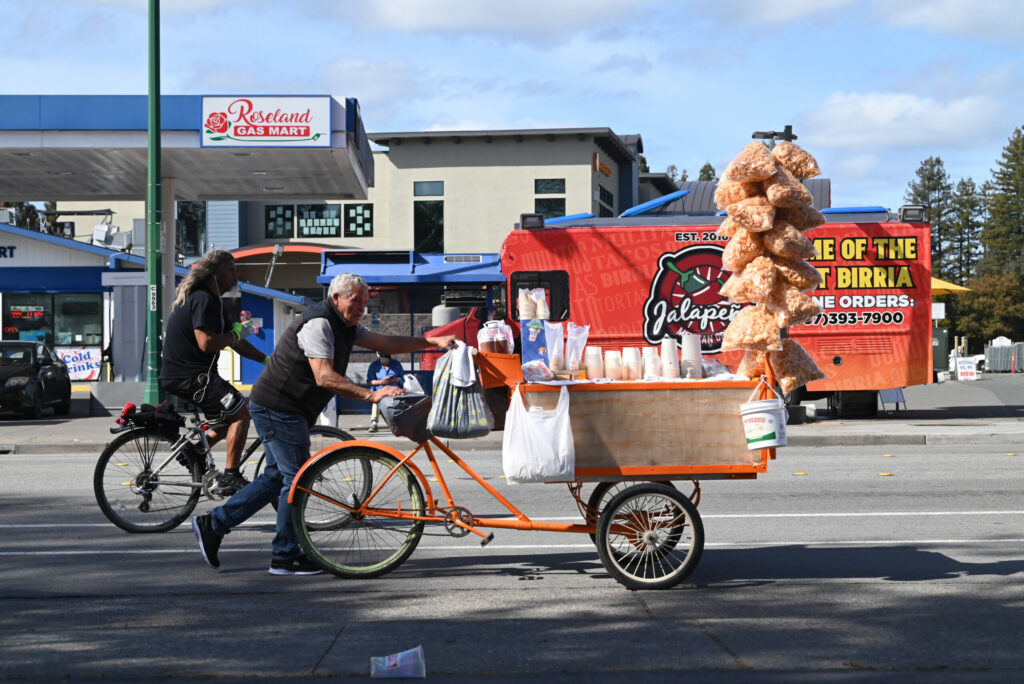 The ice cream vendor is on the move for hours each day, from one end of Roseland to the other. (Erik Castro / for Sonoma Magazine)