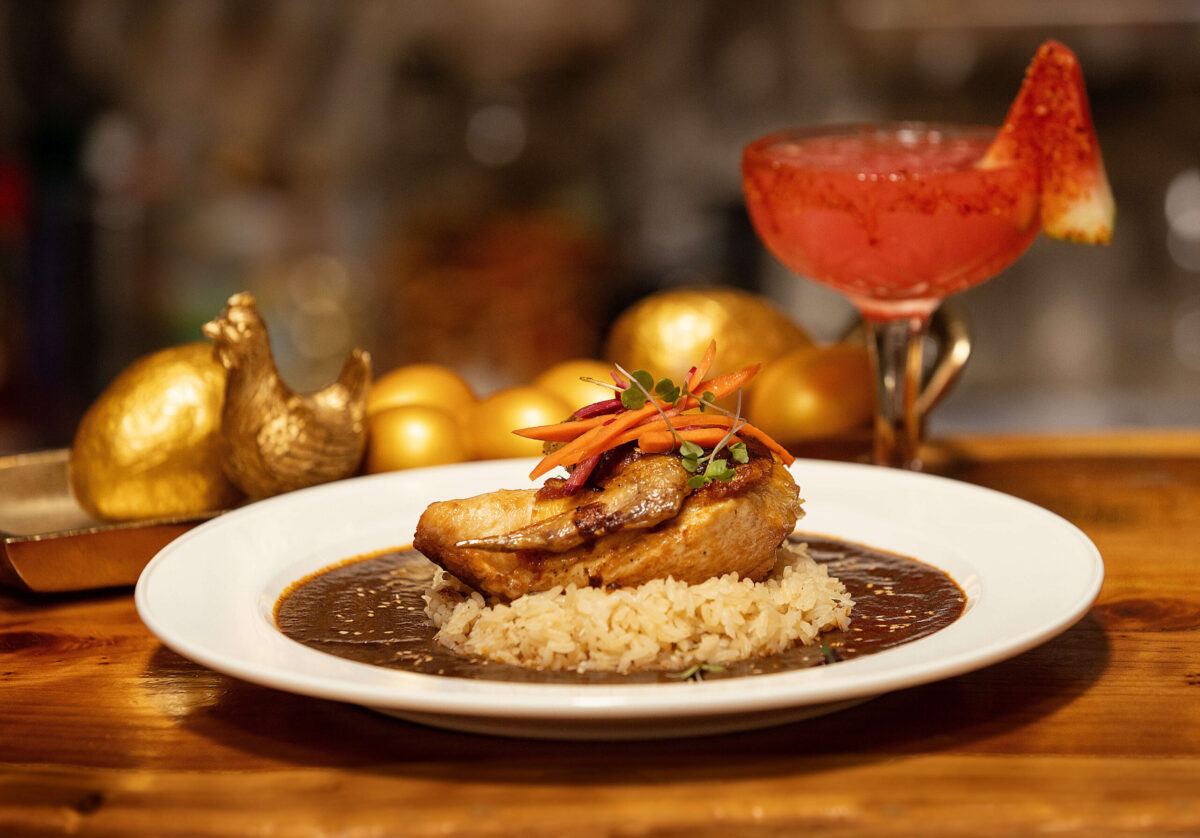 Mole Oaxaceños of chicken drenched in a velvety mole sauce created from over twenty rare ingredients from Gallina D’Oro Friday, June 14, 2024 in Healdsburg. (John Burgess/The Press Democrat)