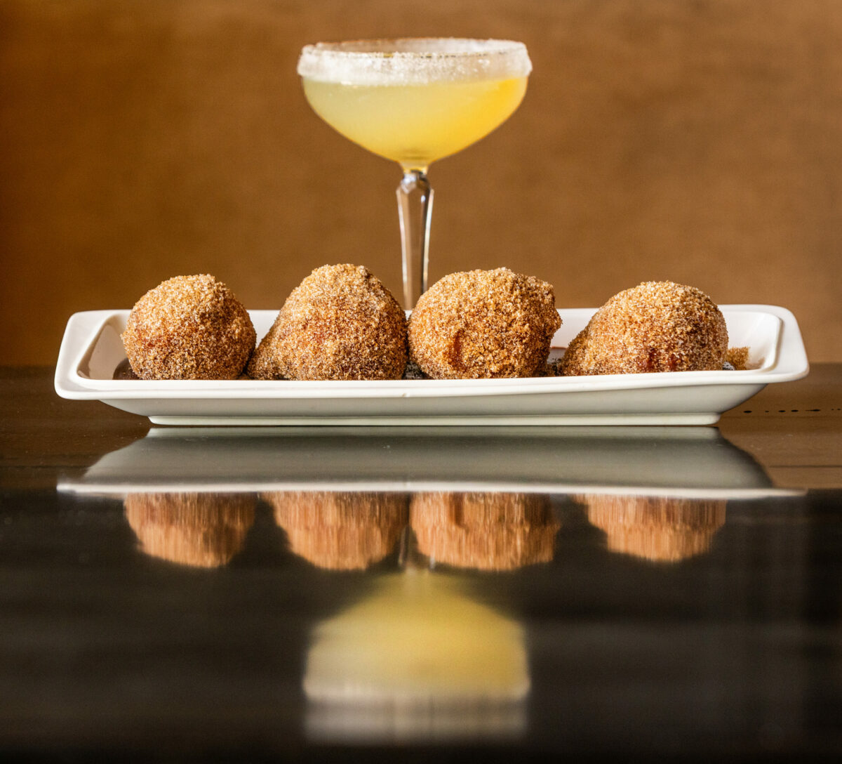 Ricotta Zeppoli, warm cinnamon donut holes with Nutella chocolate sauce, from Grata Italian Eatery chef/owner Eric Foster Thursday, May 8, 2025, in Windsor. (John Burgess / The Press Democrat)
