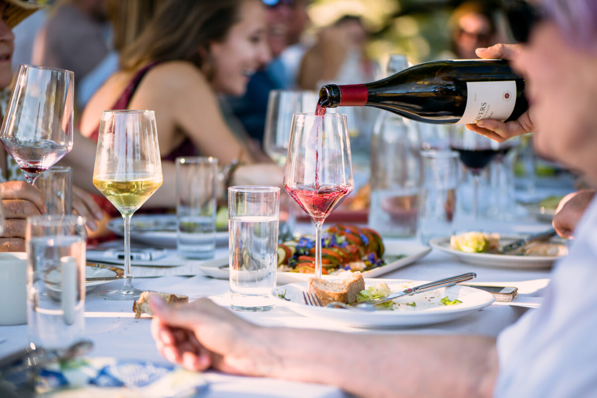 At House of Flowers’ 15.5-acre estate, guests can taste winemaker Chantal Forthun’s highly expressive wines in the architecturally impressive hospitality house or in the lush gardens beneath the redwoods. (Flowers Vineyards & Winery)