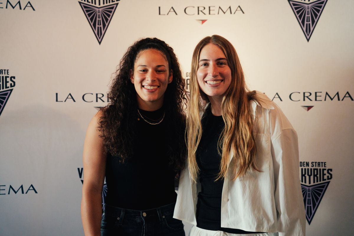 Veronica Burton (left) and Kate Martin, members of the inaugural Golden State Valkyries, at a La Crema wine dinner
