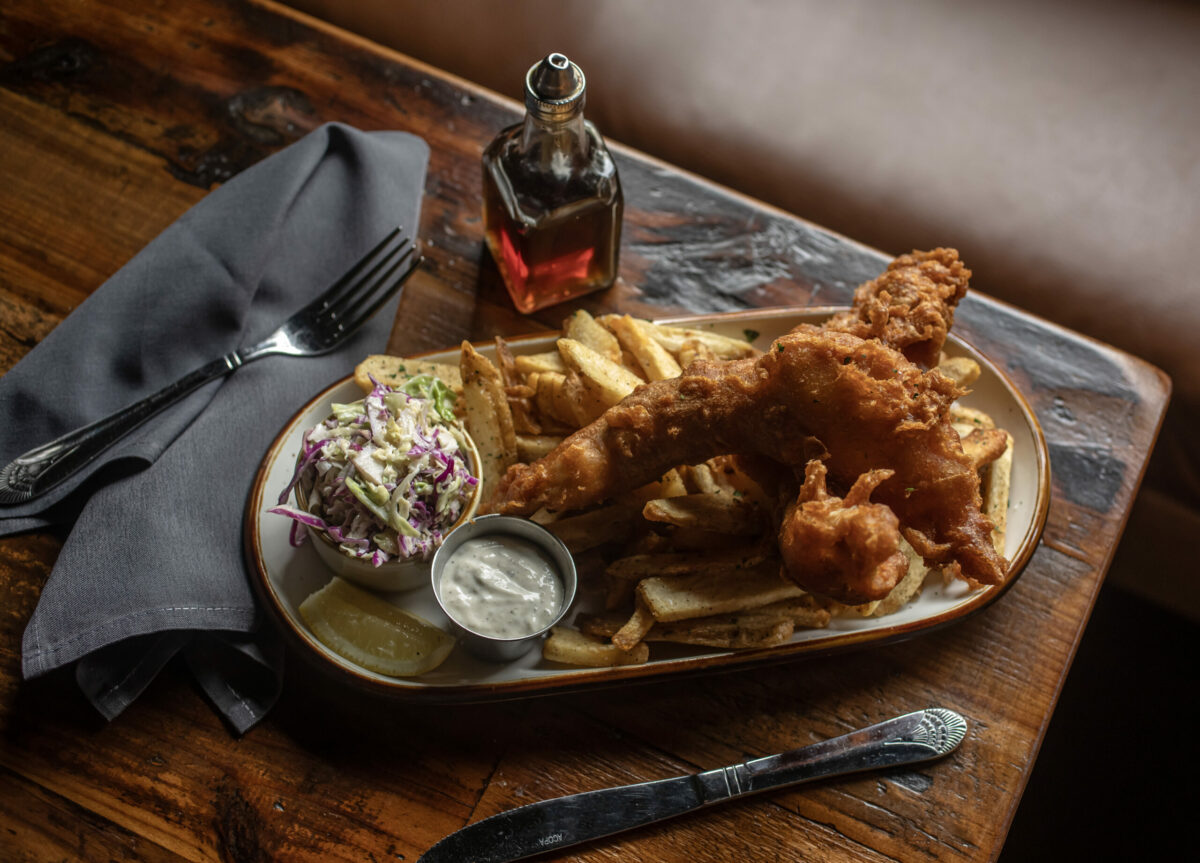 Fish and chips at The Goose and Fern in Santa Rosa’s Railroad Square. March 22, 2025. (Chad Surmick / The Press Democrat)