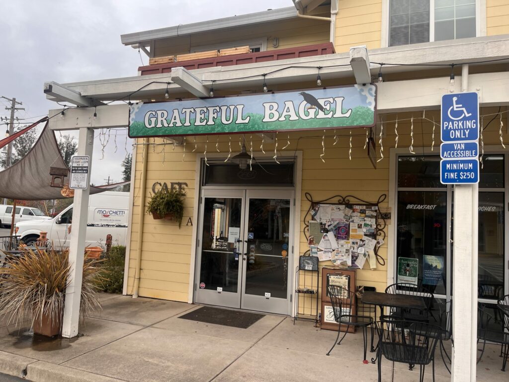 Last week, the signs for the Grateful Bagel store went up at the former location of Penngrove's JavAmore Cafe. (David Templeton / Petaluma Argus-Courier)