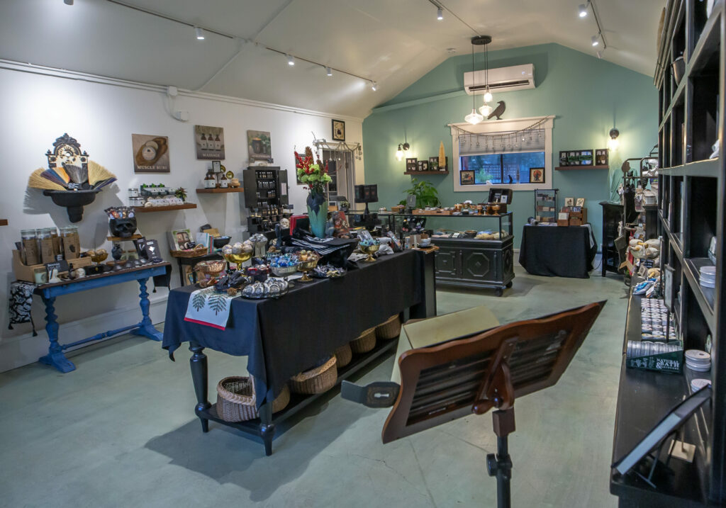 Three Sisters Apothecary retail shop is attached The Soap Cauldron production facility Monday in downtown Penngrove, November 28, 2023. (Chad Surmick / The Press Democrat)