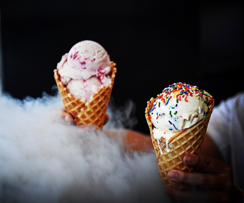 Two Dog Night Creamery in Sebastopol uses liquid nitrogen to make a soft, gelato-style ice cream. (Sonoma County Tourism)