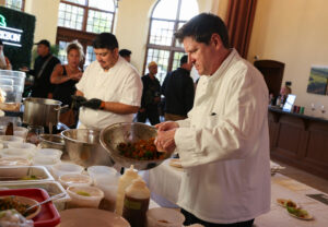 Chef Mark Miller prepares his entry for the Lord of Rice competition at Kendall-Jackson Wine Estate and Gardens in Santa Rosa on Thursday, September 19, 2024. (Christopher Chung/The Press Democrat)
