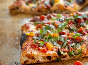 The Tomato Bruschetta Pizza from Psychic Pie Thursday, May 12, 2025, in Sebastopol. (John Burgess / The Press Democrat)